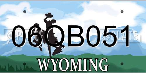 06QB051 Wyoming License Plate