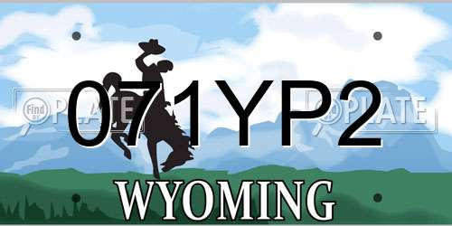 071YP2 Wyoming License Plate