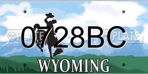 0728BC Wyoming License Plate