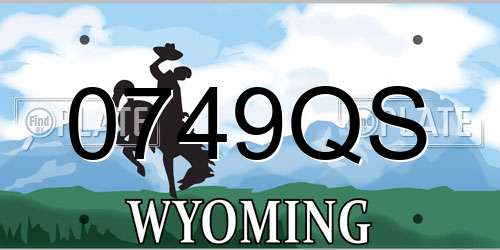 0749QS Wyoming License Plate
