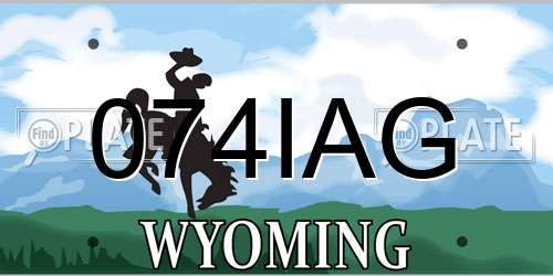 074IAG Wyoming License Plate