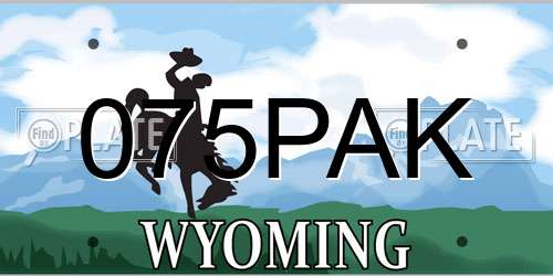 075PAK Wyoming License Plate