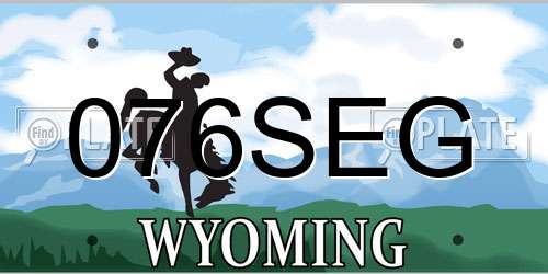 076SEG Wyoming License Plate