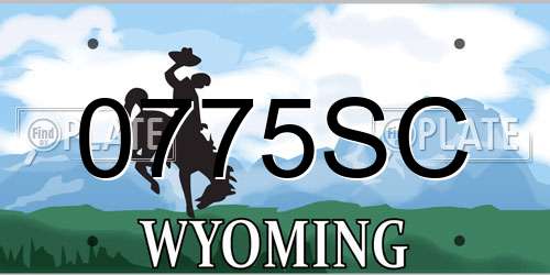0775SC Wyoming License Plate