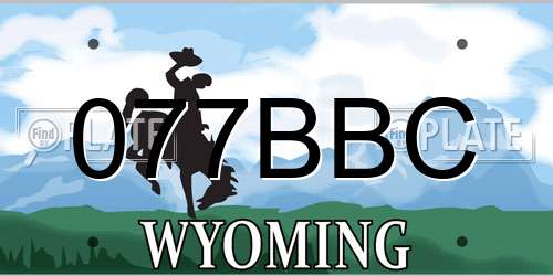 077BBC Wyoming License Plate