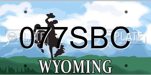 077SBC Wyoming License Plate