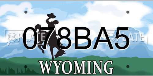 078BA5 Wyoming License Plate