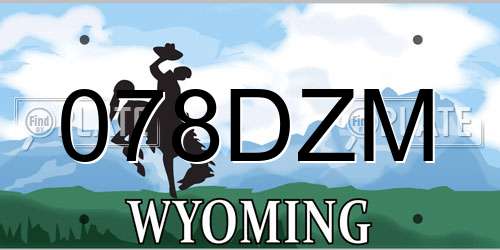078DZM Wyoming License Plate