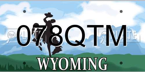 078QTM Wyoming License Plate