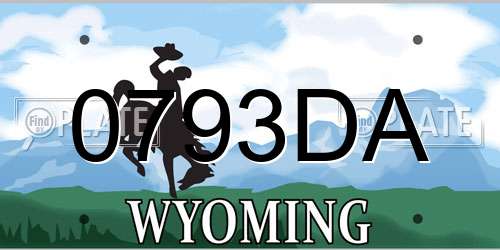 0793DA Wyoming License Plate