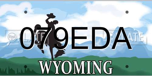 079EDA Wyoming License Plate