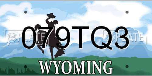 079TQ3 Wyoming License Plate