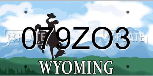 079ZO3 Wyoming License Plate