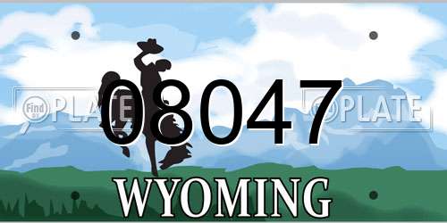08047 Wyoming License Plate
