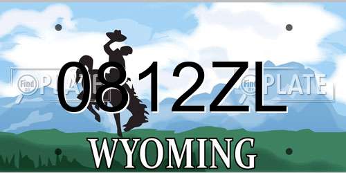 0812ZL Wyoming License Plate