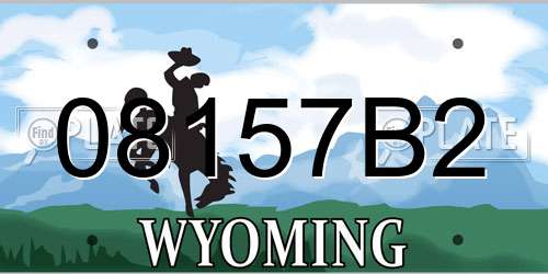08157B2 Wyoming License Plate