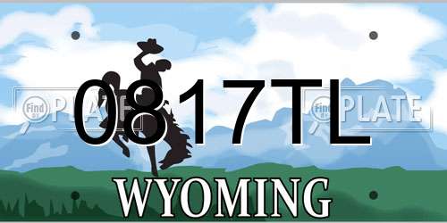 0817TL Wyoming License Plate