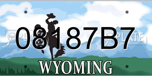 08187B7 Wyoming License Plate