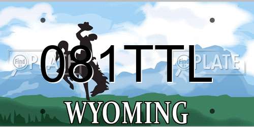 081TTL Wyoming License Plate