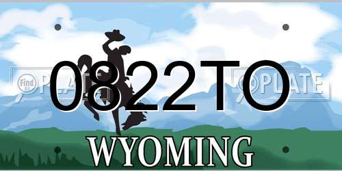0822TO Wyoming License Plate