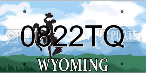 0822TQ Wyoming License Plate