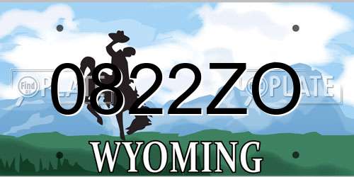 0822ZO Wyoming License Plate