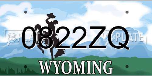 0822ZQ Wyoming License Plate