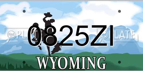 0825ZI Wyoming License Plate