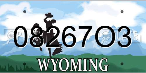 08267O3 Wyoming License Plate