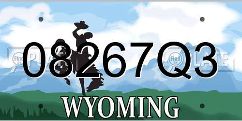 08267Q3 Wyoming License Plate