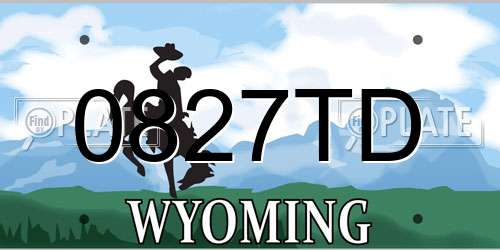 0827TD Wyoming License Plate