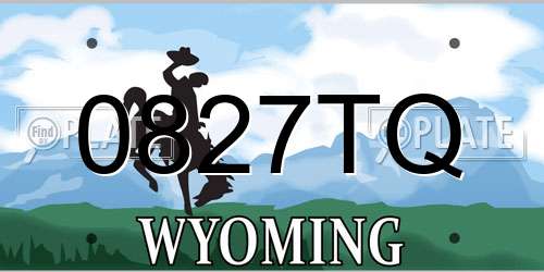 0827TQ Wyoming License Plate
