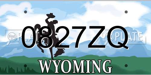 0827ZQ Wyoming License Plate