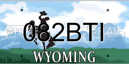 082BTI Wyoming License Plate