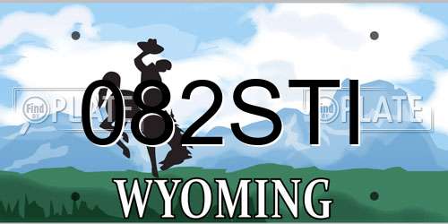 082STI Wyoming License Plate