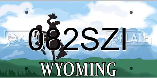 082SZI Wyoming License Plate