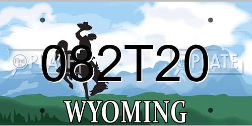 082T20 Wyoming License Plate