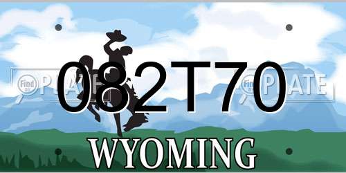 082T70 Wyoming License Plate