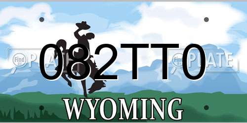 082TT0 Wyoming License Plate