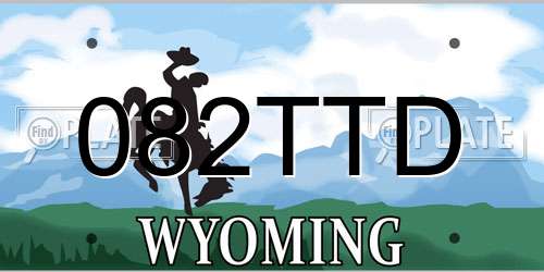 082TTD Wyoming License Plate