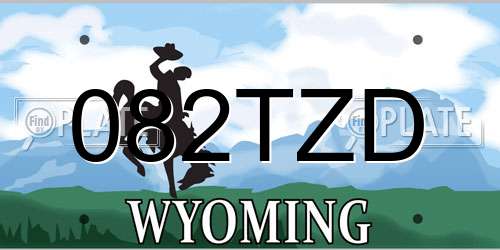 082TZD Wyoming License Plate