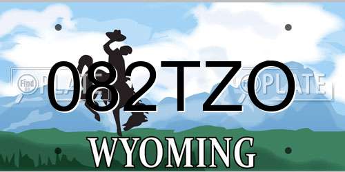 082TZO Wyoming License Plate