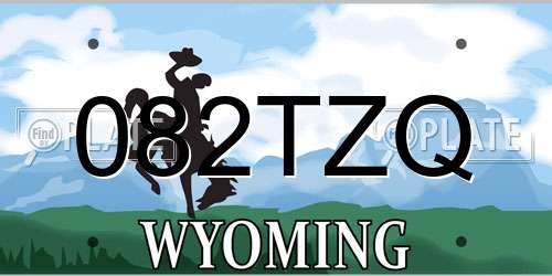 082TZQ Wyoming License Plate