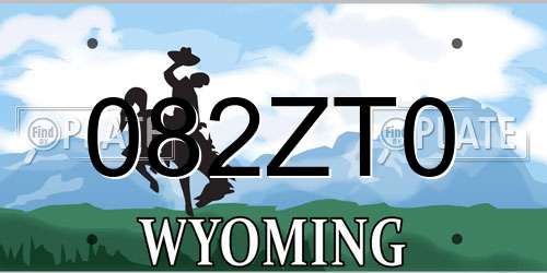 082ZT0 Wyoming License Plate