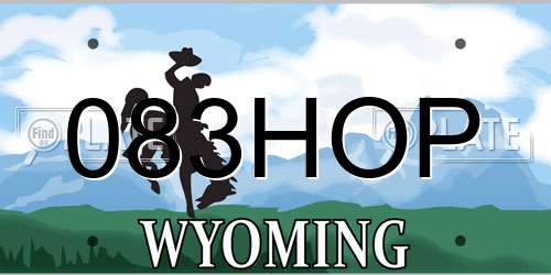 083HOP Wyoming License Plate