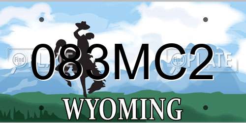 083MC2 Wyoming License Plate