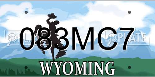 083MC7 Wyoming License Plate