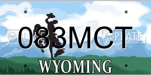 083MCT Wyoming License Plate