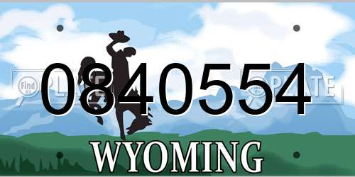 0840554 Wyoming License Plate