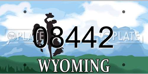 08442 Wyoming License Plate